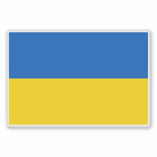 Ukrainian flag. I support Ukraine. シール (正面)