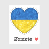 Ukrainian flag. Love to Ukraine. Support. Heart. シール (シート)