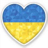 Ukrainian flag. Love to Ukraine. Support. Heart. シール (正面)
