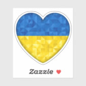 Ukrainian flag. Love to Ukraine. Support. Heart. シール (シート)