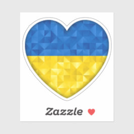 Ukrainian flag. Love to Ukraine. Support. Heart. シール
