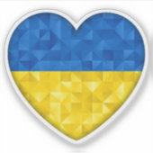 Ukrainian flag. Love to Ukraine. Support. Heart. シール (正面)