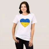 Ukrainian flag. Love to Ukraine. Support. Heart. トライブレンドＴシャツ (正面全面)