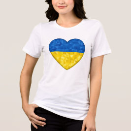 Ukrainian flag. Love to Ukraine. Support. Heart. トライブレンドＴシャツ
