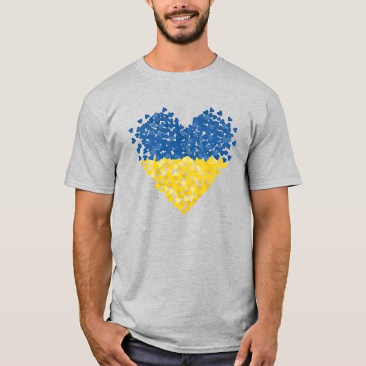 Ukrainian flag. Love to Ukraine. Support.  Tシャツ (正面)