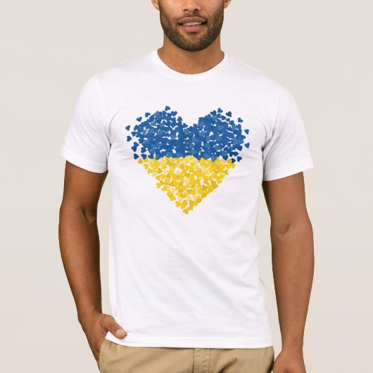 Ukrainian flag. Love to Ukraine. Support.  Tシャツ (正面)