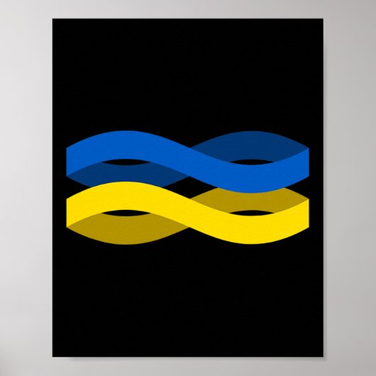 Ukrainian Flag Ribbon Support Ukraine  ポスター (正面)
