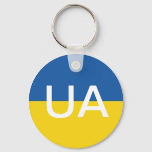 Ukrainian flag round button keychain キーホルダー