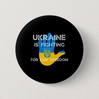 Ukrainian Flag Supporting Design Ukraine Fight For 缶バッジ