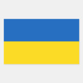 Ukrainian flag. Supporting Ukraine 長方形シール (正面)