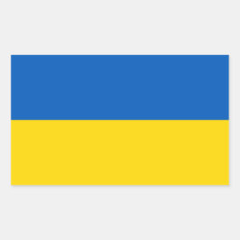 Ukrainian flag. Supporting Ukraine 長方形シール