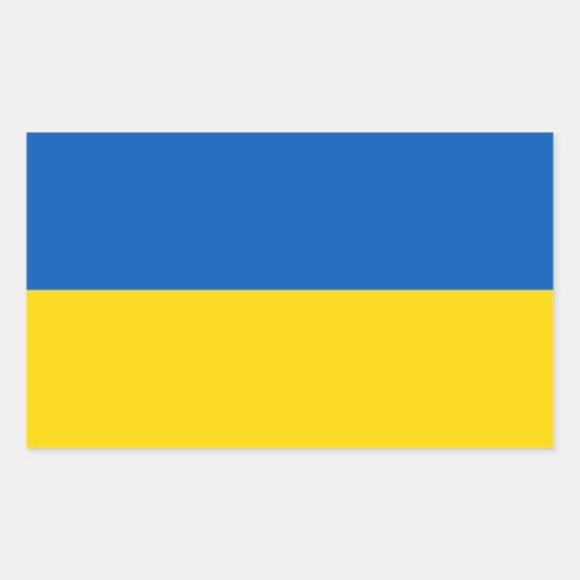Ukrainian flag. Supporting Ukraine 長方形シール (正面)