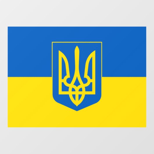 Ukrainian flag with the Trident Coat of Arms. ウィンドウサイン (シート)