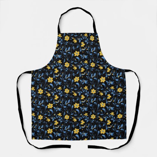 Ukrainian floral folk art motifs.  apron エプロン (正面)