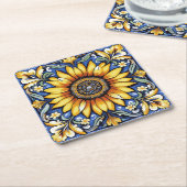 Ukrainian folk art pattern. スクエアペーパーコースター (アングル)