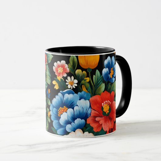 Ukrainian folk art pattern マグカップ (正面右)