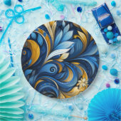 Ukrainian folk art pattern paper plates ペーパープレート (パーティー)