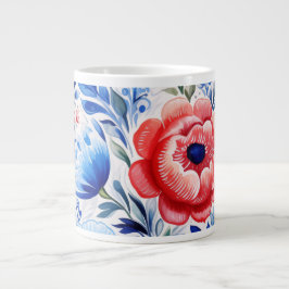 Ukrainian folk art pattern X-Large Coffee Mug ジャンボコーヒーマグカップ