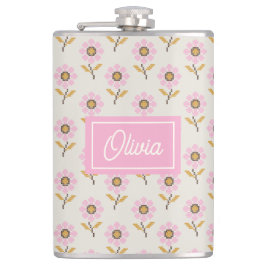 Ukrainian Folk Cross Stitch Floral Pattern フラスク