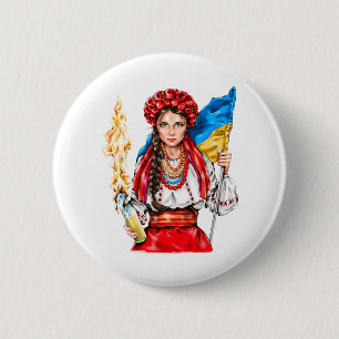 Ukrainian Girl Fighting for Freedom 缶バッジ