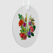 Ukrainian heraldry trident tryzub blooming flowers オーナメント (正面)