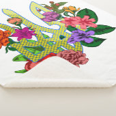 Ukrainian heraldry trident tryzub blooming flowers シェルパブランケット (3/4)