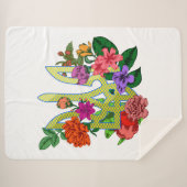 Ukrainian heraldry trident tryzub blooming flowers シェルパブランケット (正面(横))