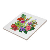 Ukrainian heraldry trident tryzub blooming flowers タイル (側面)
