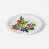 Ukrainian heraldry trident tryzub blooming flowers ペーパープレート (アングル)