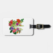 Ukrainian heraldry trident tryzub blooming flowers ラゲッジタグ (正面横)