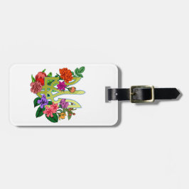 Ukrainian heraldry trident tryzub blooming flowers ラゲッジタグ