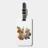 Ukrainian heraldry trident tryzub blooming flowers ラゲッジタグ (正面縦)