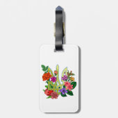 Ukrainian heraldry trident tryzub blooming flowers ラゲッジタグ (裏面縦)