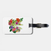 Ukrainian heraldry trident tryzub blooming flowers ラゲッジタグ (裏面横)
