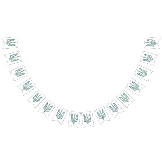 Ukrainian national emblem trident tryzub ethnical バンティングフラッグ (全)