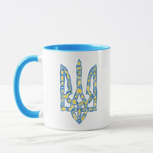 Ukrainian national emblem trident tryzub ethnical マグカップ (左)