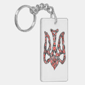 Ukrainian national emblem trident tryzub stylized キーホルダー (正面左)