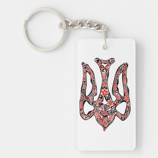 Ukrainian national emblem trident tryzub stylized キーホルダー (正面)