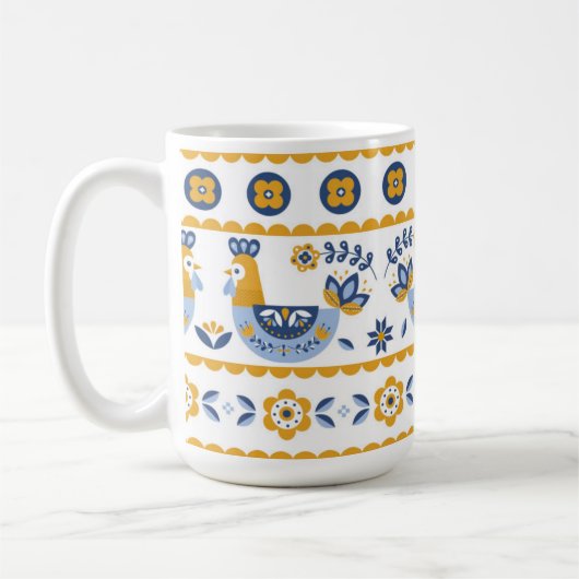 Ukrainian ornament コーヒーマグカップ (左)