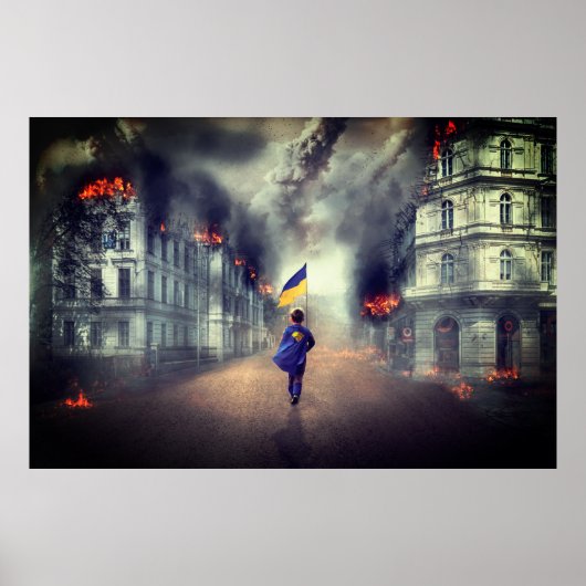 Ukrainian peace in the world sign ポスター (正面)