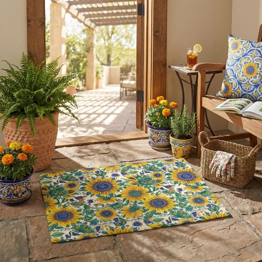 Ukrainian Petrikivka folk art pattern. ドアマット