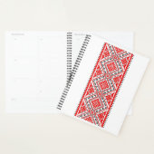 Ukrainian Red Embroidery Suns Vyshyvanka プランナー手帳 (ディスプレー)