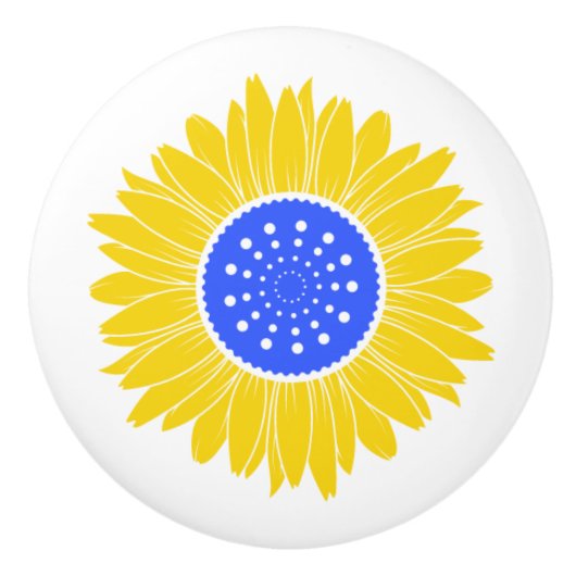 Ukrainian Sunflower Ceramic Knob セラミックノブ (正面)