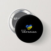 Ukrainian Support Ukraine Flag Ukrainian Love I St 缶バッジ (正面&裏面)