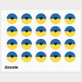 Ukrainian Support Ukraine Heart Flag Sign ラウンドシール (シート)