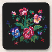 Ukrainian traditional vushuvanka folk art pattern コースター (正面)