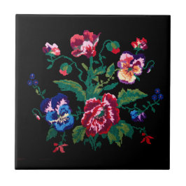 Ukrainian traditional vushuvanka folk art pattern タイル