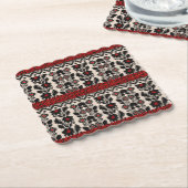 Ukrainian traditional vushuvanka folk art pattern. ペーパーコースター (アングル)