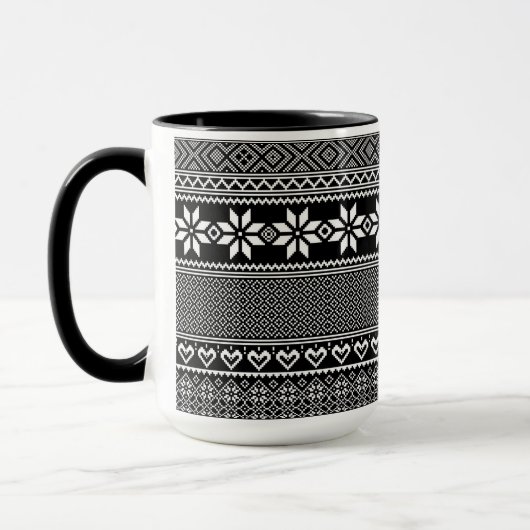 Ukrainian traditional vushuvanka folk pattern マグカップ (左)