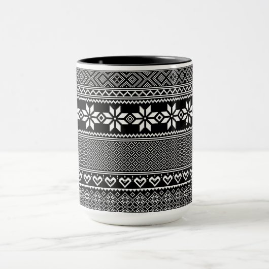 Ukrainian traditional vushuvanka folk pattern  マグカップ (中央)